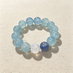 Aquamarine Kyanite White Snow Phantom Quartz Bracelet Natural Crystal Calm Road Opener Luck Relationships Beaded Bracelet