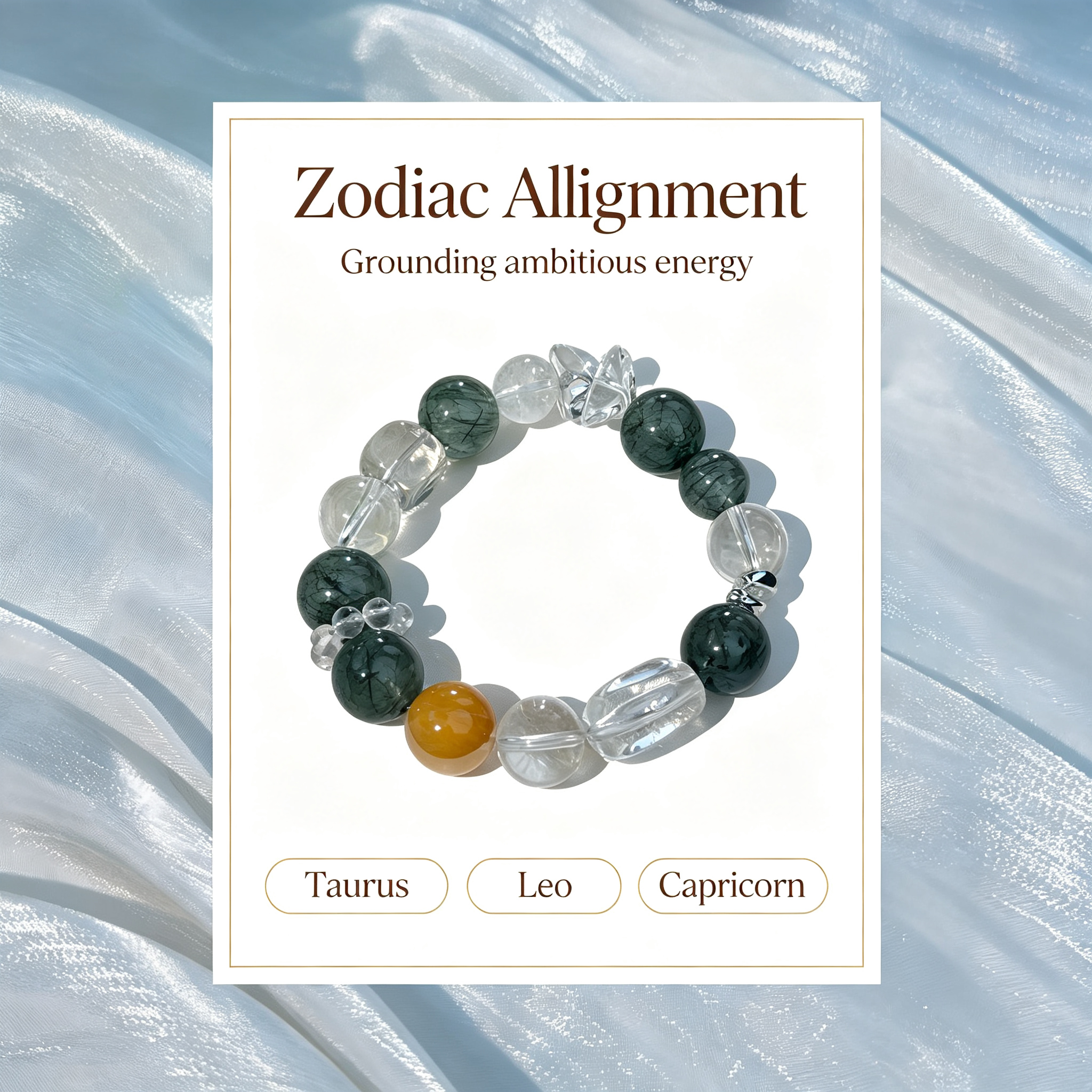 Green Rutilated Quartz Clear Quartz Yellow Phantom Quartz Bracelet Natural Crystal Wealth Career Protection Luck Beaded Bracelet