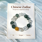 Green Rutilated Quartz Clear Quartz Yellow Phantom Quartz Bracelet Natural Crystal Wealth Career Protection Luck Beaded Bracelet