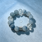 Blue Rutilated Quartz Clear Quartz Bracelet Natural Crystal Calm Anxiety Protection Luck Beaded Bracelet