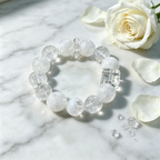 Snow Phantom Quartz Clear Quartz Bracelet Natural Gemstone Calm Protection Luck Beaded Bracelet