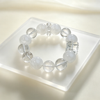 Snow Phantom Quartz Clear Quartz Bracelet Natural Gemstone Calm Protection Luck Beaded Bracelet