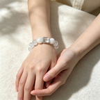 Snow Phantom Quartz Clear Quartz Bracelet Natural Gemstone Calm Protection Luck Beaded Bracelet