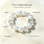 Snow Phantom Quartz Clear Quartz Bracelet Natural Gemstone Calm Protection Luck Beaded Bracelet