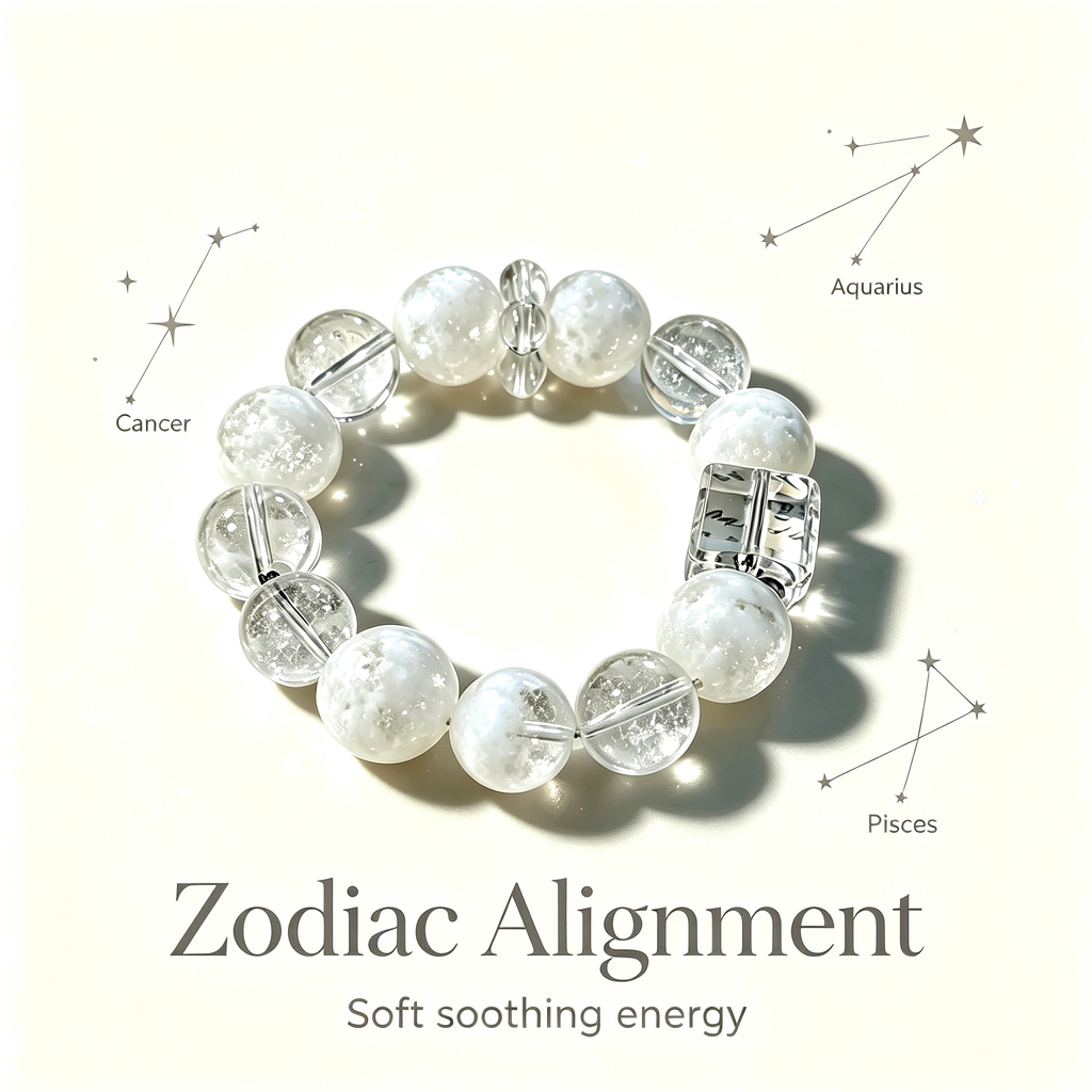 Snow Phantom Quartz Clear Quartz Bracelet Natural Gemstone Calm Protection Luck Beaded Bracelet