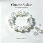 Snow Phantom Quartz Clear Quartz Bracelet Natural Gemstone Calm Protection Luck Beaded Bracelet