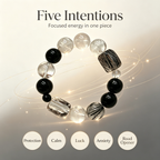White Snow Phantom Quartz Obsidian Black Rutilated Quartz Clear Quartz Bracelet Natural Crystal Protection Calm Road Opener Beaded Bracelet