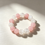 Snow Phantom Quartz Rose Quartz Bracelet Natural Crystal Love Relationship Calm Luck Beaded Bracelet