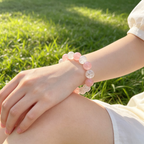 Snow Phantom Quartz Rose Quartz Bracelet Natural Crystal Love Relationship Calm Luck Beaded Bracelet