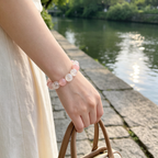 Snow Phantom Quartz Rose Quartz Bracelet Natural Crystal Love Relationship Calm Luck Beaded Bracelet