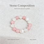 Snow Phantom Quartz Rose Quartz Bracelet Natural Crystal Love Relationship Calm Luck Beaded Bracelet