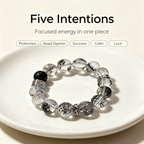 Venom Super Seven Quartz Silver Sheen Obsidian Bracelet Natural Crystal Protection Road Opener Success Beaded Bracelet