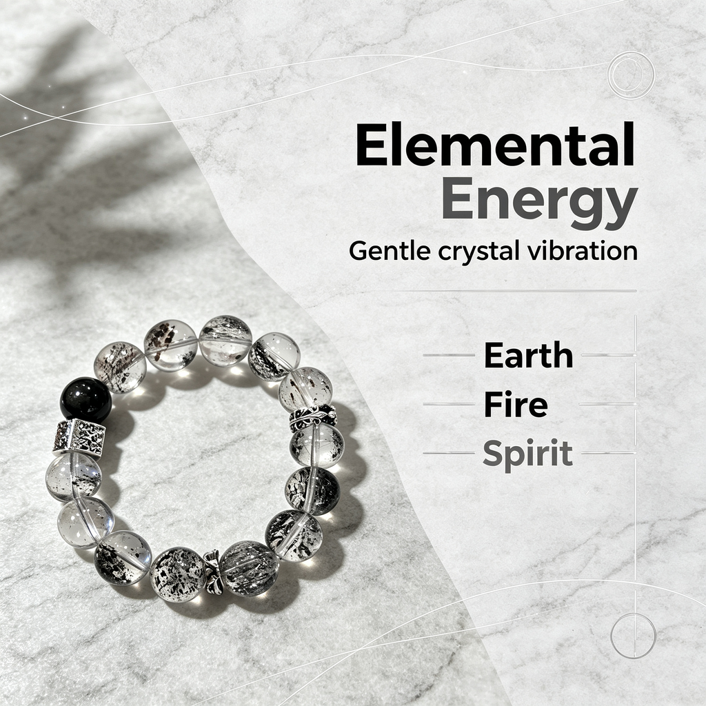 Venom Super Seven Quartz Silver Sheen Obsidian Bracelet Natural Crystal Protection Road Opener Success Beaded Bracelet