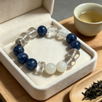 Clear Quartz Kyanite Snow Phantom Quartz Bracelet Natural Crystal Calm Road Opener Success Beaded Bracelet