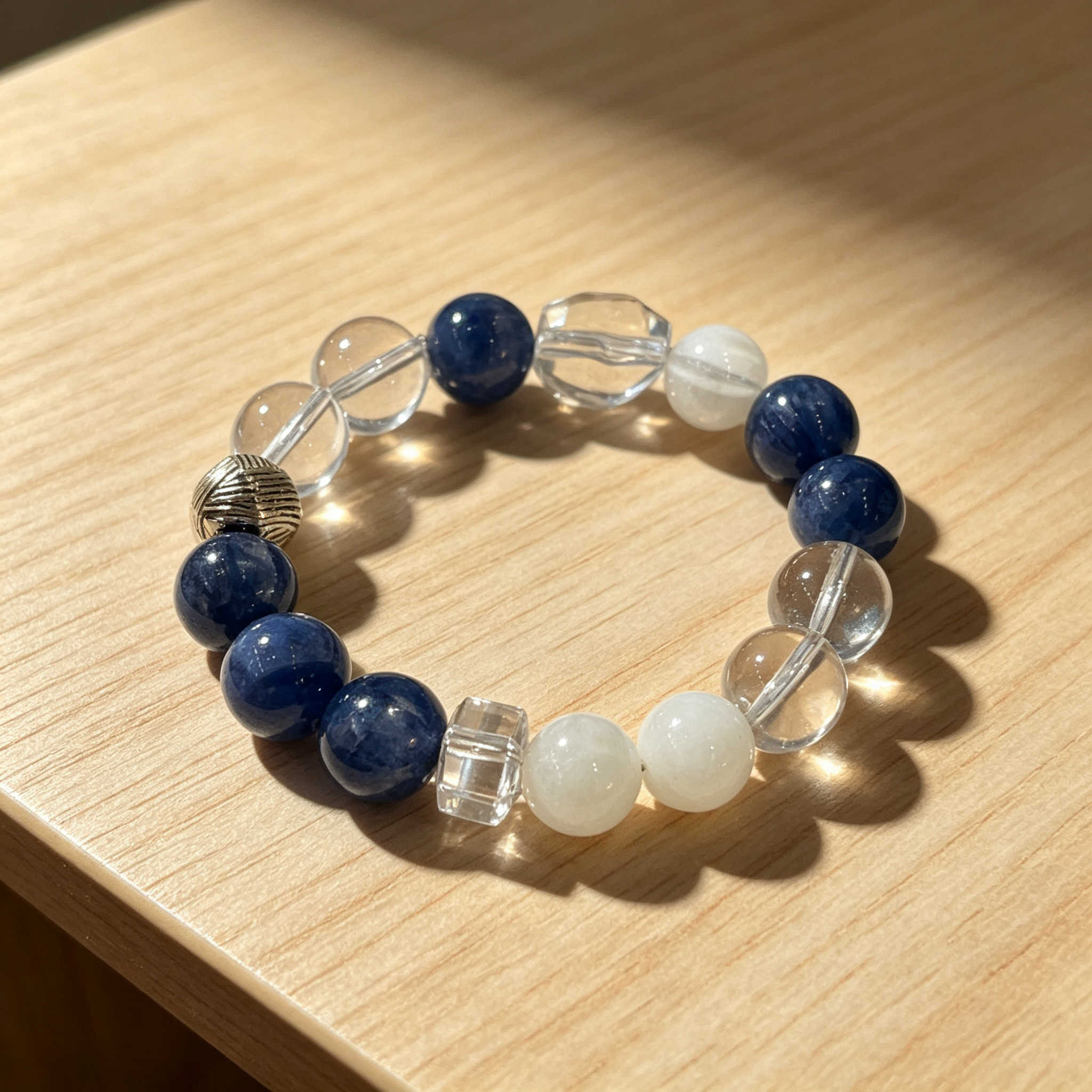 Clear Quartz Kyanite Snow Phantom Quartz Bracelet Natural Crystal Calm Road Opener Success Beaded Bracelet