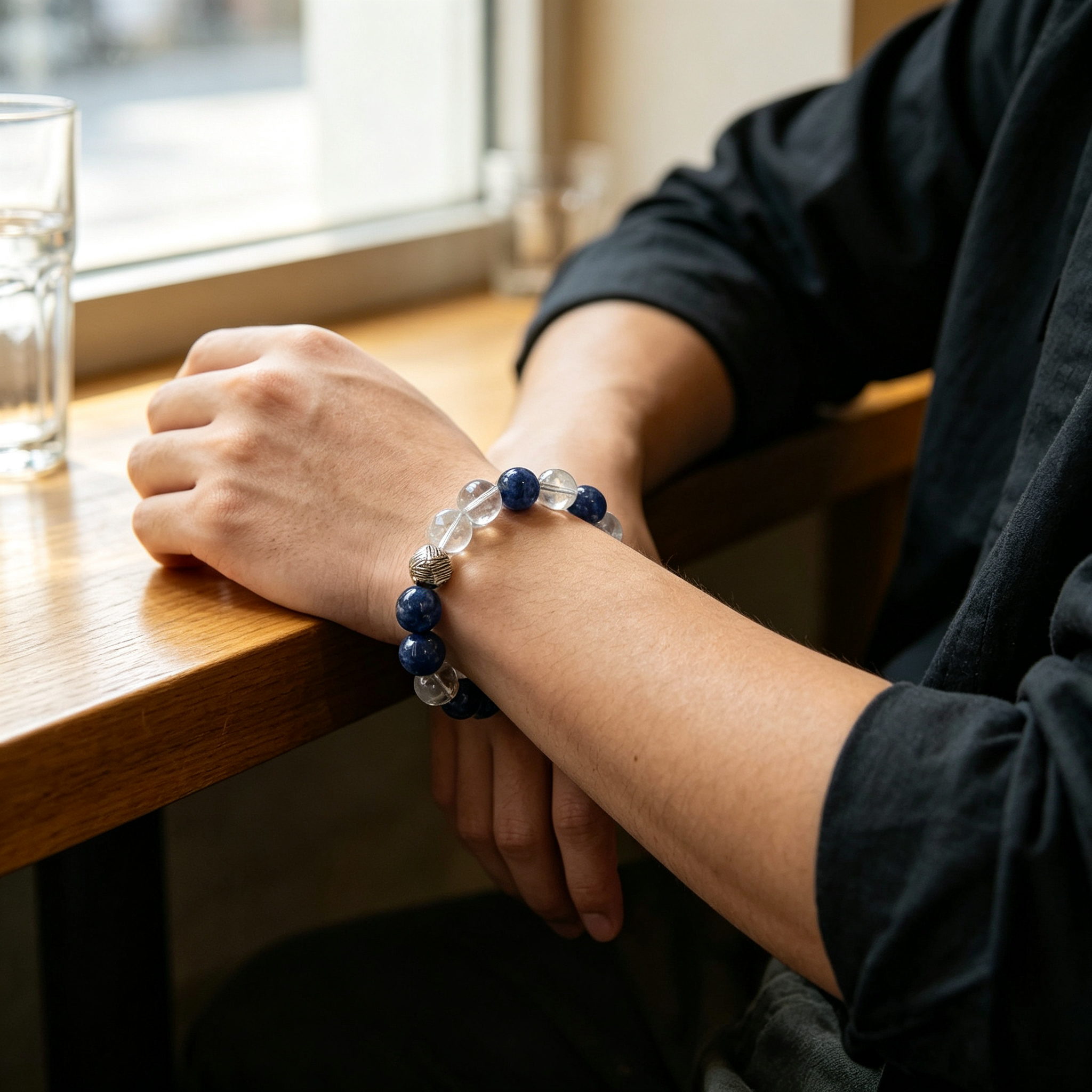 Clear Quartz Kyanite Snow Phantom Quartz Bracelet Natural Crystal Calm Road Opener Success Beaded Bracelet
