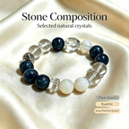 Clear Quartz Kyanite Snow Phantom Quartz Bracelet Natural Crystal Calm Road Opener Success Beaded Bracelet