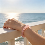Rose Quartz Bracelet, Natural Rose Quartz Crystal Beaded Bracelet for Love Relationships Calm Luck Protection, Crystal Jewelry Gift