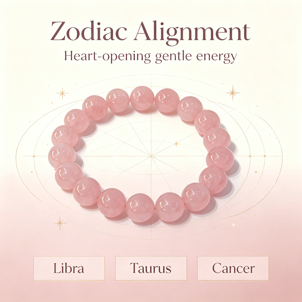 Rose Quartz Bracelet, Natural Rose Quartz Crystal Beaded Bracelet for Love Relationships Calm Luck Protection, Crystal Jewelry Gift