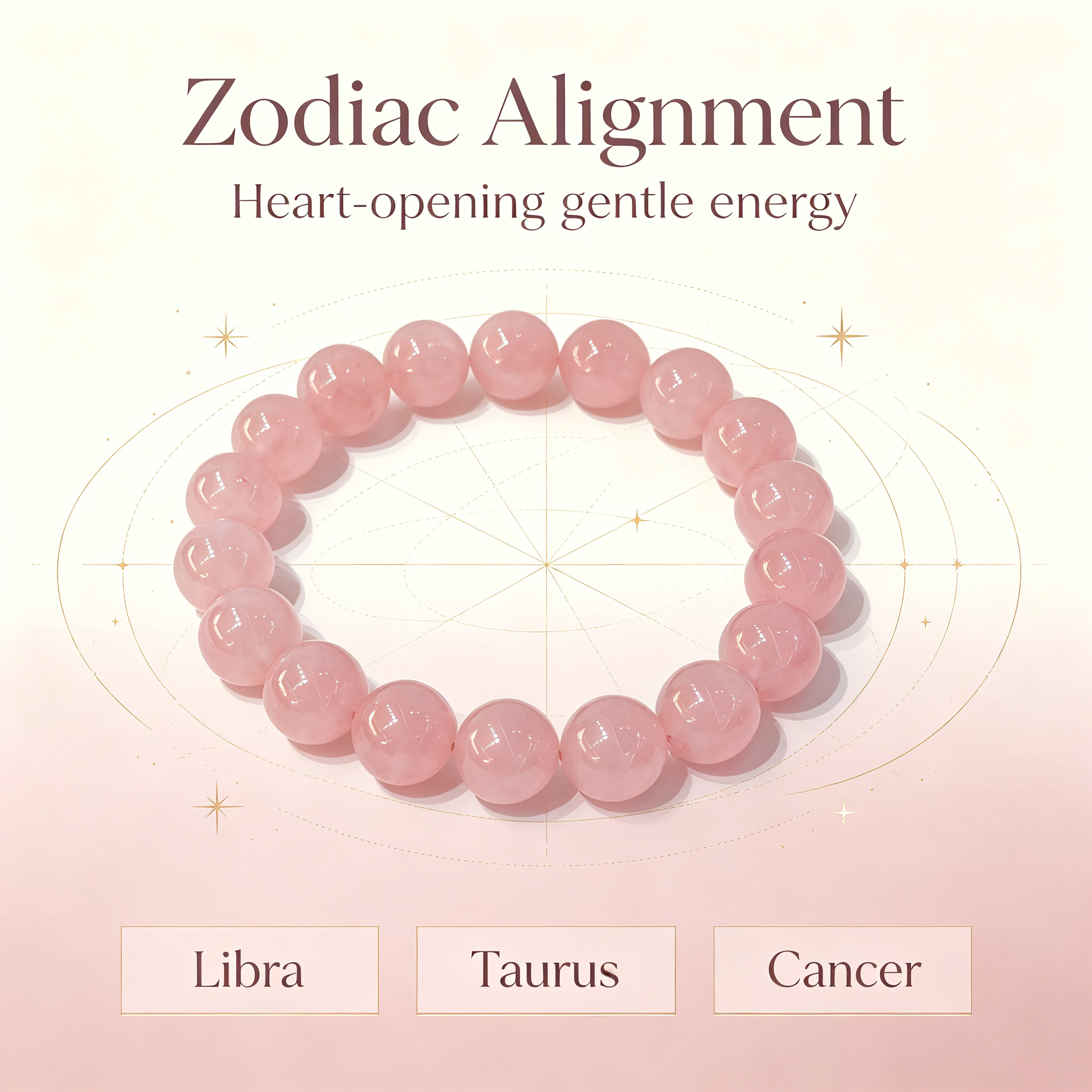 Rose Quartz Bracelet, Natural Rose Quartz Crystal Beaded Bracelet for Love Relationships Calm Luck Protection, Crystal Jewelry Gift