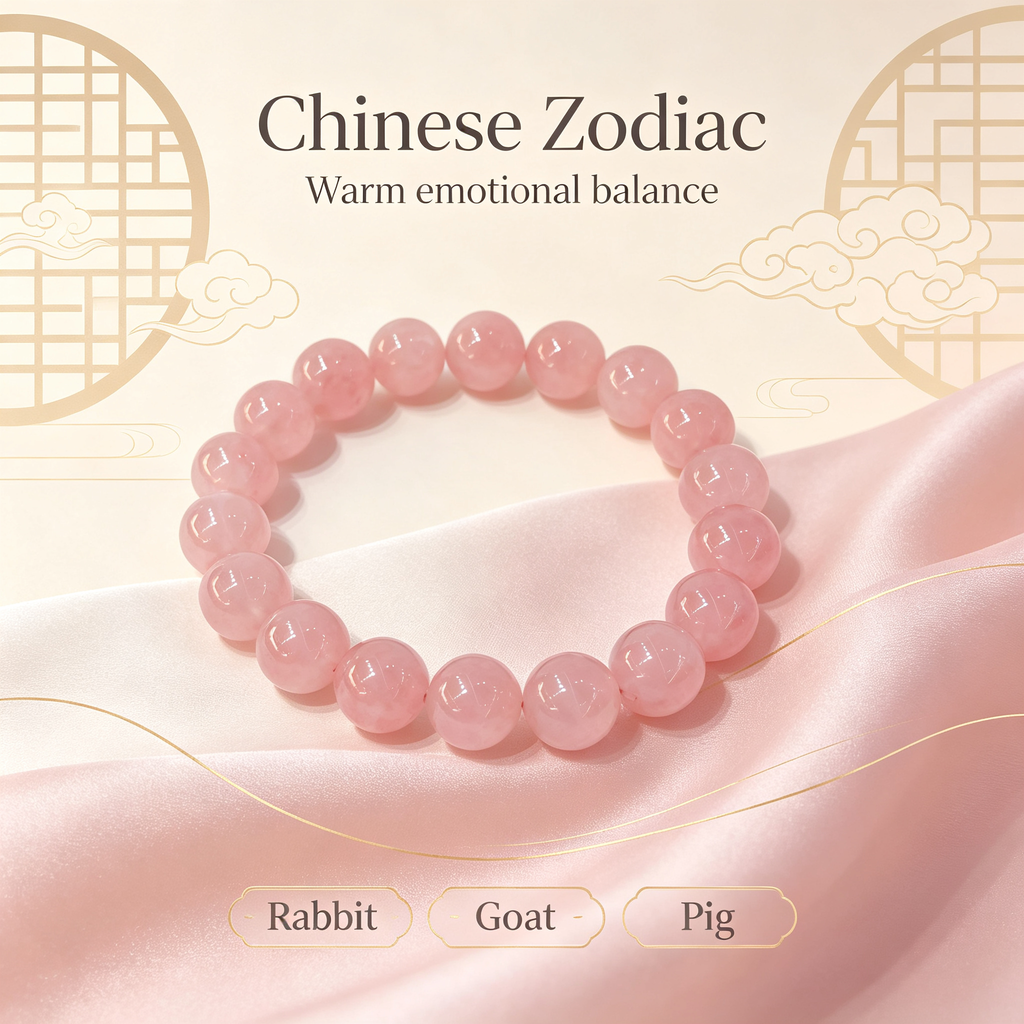 Rose Quartz Bracelet, Natural Rose Quartz Crystal Beaded Bracelet for Love Relationships Calm Luck Protection, Crystal Jewelry Gift
