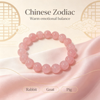 Rose Quartz Bracelet, Natural Rose Quartz Crystal Beaded Bracelet for Love Relationships Calm Luck Protection, Crystal Jewelry Gift