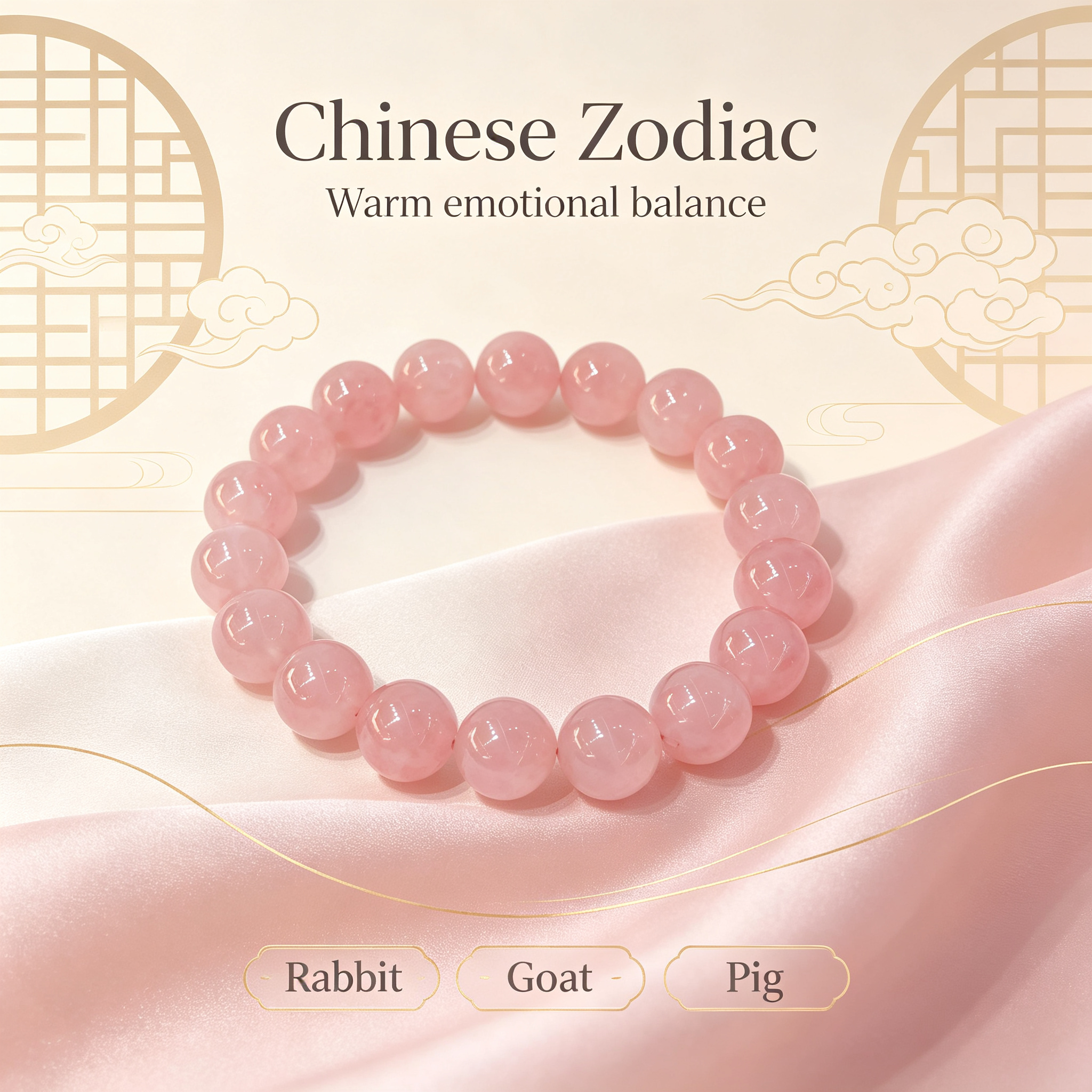 Rose Quartz Bracelet, Natural Rose Quartz Crystal Beaded Bracelet for Love Relationships Calm Luck Protection, Crystal Jewelry Gift