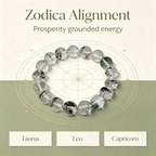 Green Phantom Quartz Bracelet, Natural Green Phantom Quartz Crystal Beaded Bracelet for Wealth Success Luck Calm Protection, Unisex Crystal Jewelry Gift