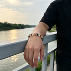Multicolor Phantom Quartz Bracelet, Natural Multicolor Phantom Quartz Crystal Beaded Bracelet for Wealth Success Luck Calm Protection, Unisex Crystal Jewelry Gift