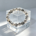 Black Rutilated Quartz Bracelet, Natural Black Rutilated Quartz Crystal Beaded Bracelet for Protection Success Calm Luck Wealth, Unisex Crystal Jewelry Gift