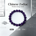 Natural Uruguayan Amethyst Crystal Beaded Bracelet for Calm Career Protection Luck Success