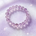 Natural Light Lavender Bolivian Amethyst Beaded Bracelet for Calm Protection Luck Career Health