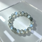 Natural Grey Moonstone Beaded Bracelet for Calm Protection Luck Road Opener Health