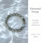 Natural Grey Moonstone Beaded Bracelet for Calm Protection Luck Road Opener Health