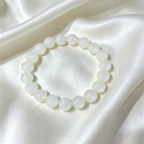 Natural Blue Moonstone Beaded Bracelet for Calm Protection Luck Road Opener Health