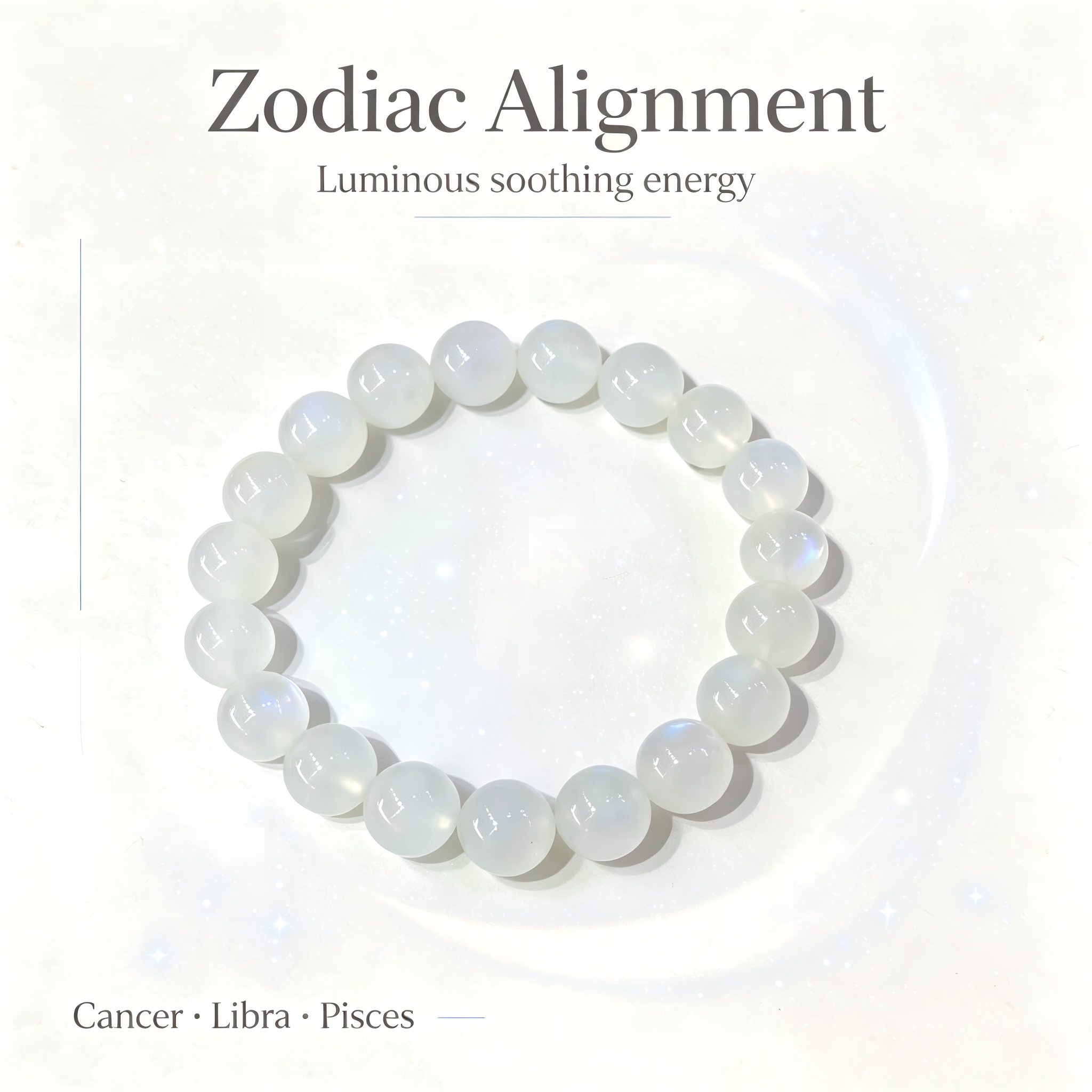 Natural Blue Moonstone Beaded Bracelet for Calm Protection Luck Road Opener Health