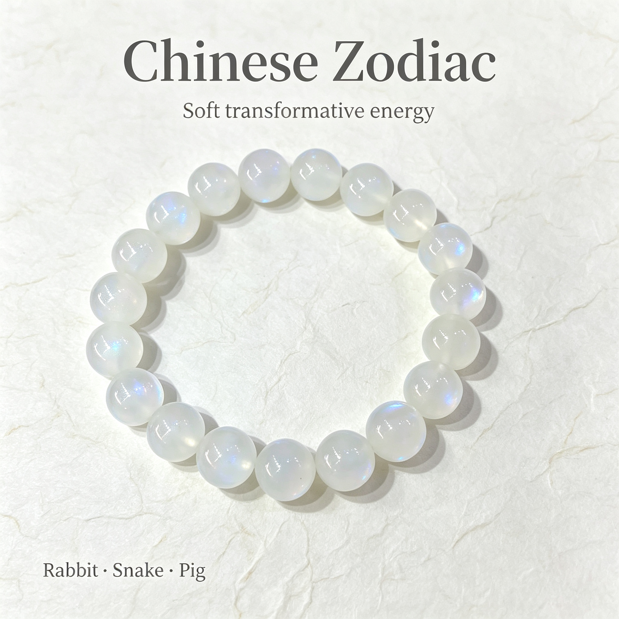 Natural Blue Moonstone Beaded Bracelet for Calm Protection Luck Road Opener Health