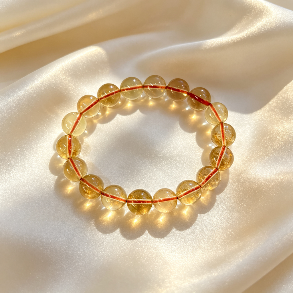 Natural Citrine Beaded Bracelet for Wealth Success Luck Career Calm