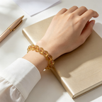 Natural Citrine Beaded Bracelet for Wealth Success Luck Career Calm