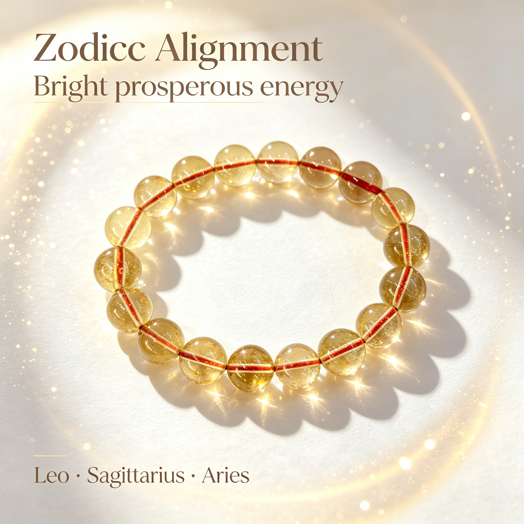 Natural Citrine Beaded Bracelet for Wealth Success Luck Career Calm