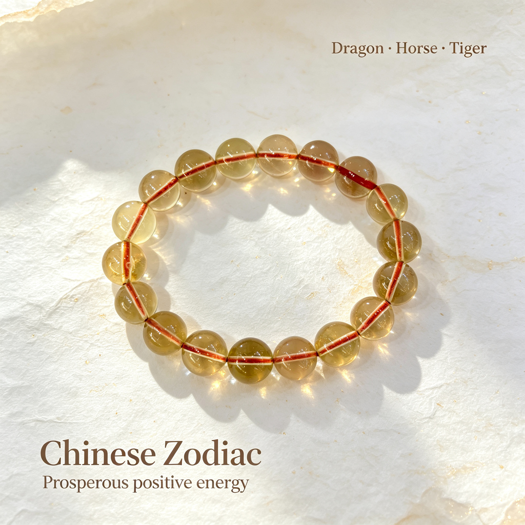 Natural Citrine Beaded Bracelet for Wealth Success Luck Career Calm