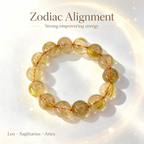 Natural Golden Rutilated Quartz Beaded Bracelet for Wealth Success Career Protection Luck