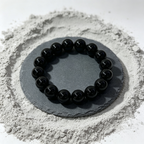Natural Black Obsidian Beaded Bracelet for Protection Calm Road Opener Luck Health