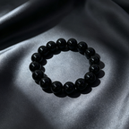 Natural Black Obsidian Beaded Bracelet for Protection Calm Road Opener Luck Health