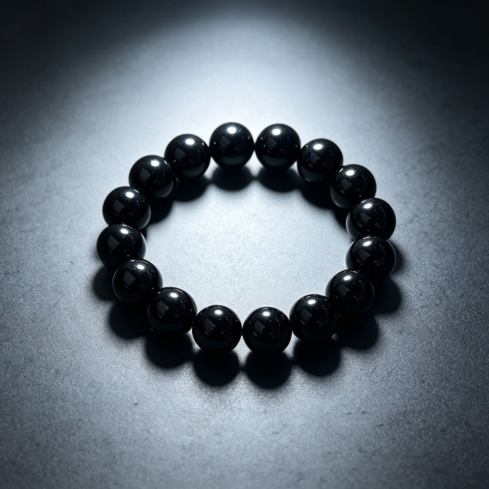Natural Black Obsidian Beaded Bracelet for Protection Calm Road Opener Luck Health
