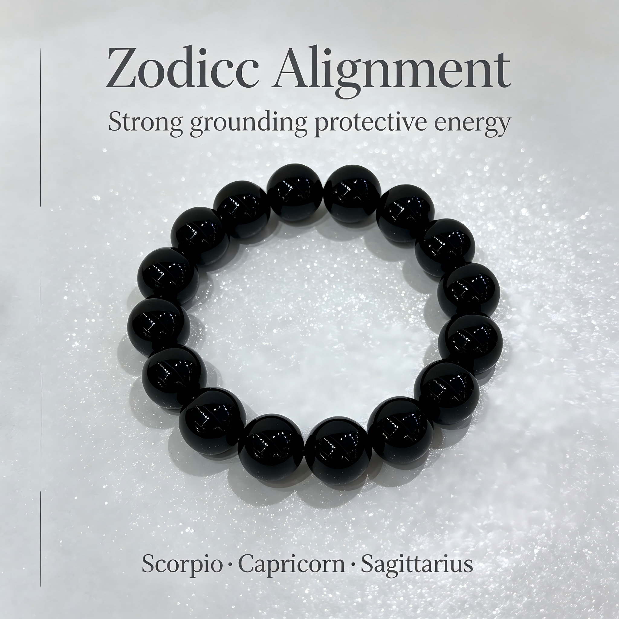 Natural Black Obsidian Beaded Bracelet for Protection Calm Road Opener Luck Health