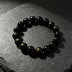 Natural Gold Obsidian Beaded Bracelet for Wealth Success Protection Luck Career