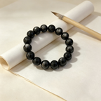 Natural Silver Sheen Obsidian Beaded Bracelet for Protection Calm Road Opener Luck Health