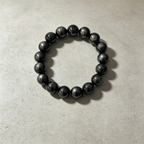 Natural Silver Sheen Obsidian Beaded Bracelet for Protection Calm Road Opener Luck Health