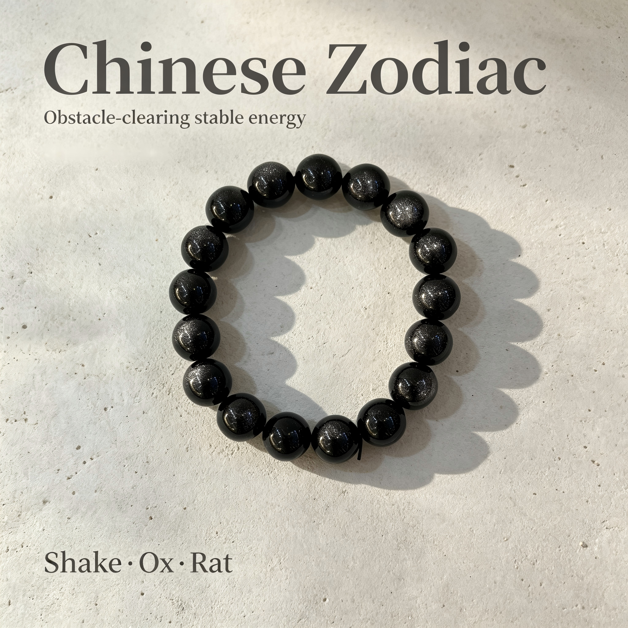 Natural Silver Sheen Obsidian Beaded Bracelet for Protection Calm Road Opener Luck Health